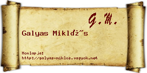 Galyas Miklós névjegykártya